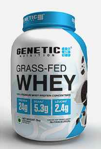 Genetic Nutrition Grass-Fed Whey | Whey Protein Concentrate Powder 2kg (Free 250gm Creatine And Multivitamin 60 Tablets)