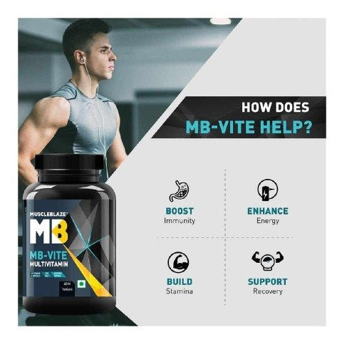 MuscleBlaze MB-VITE Multivitamin for Immunity-100% RDA of Vit C 60 tablet(s), Unflavoured