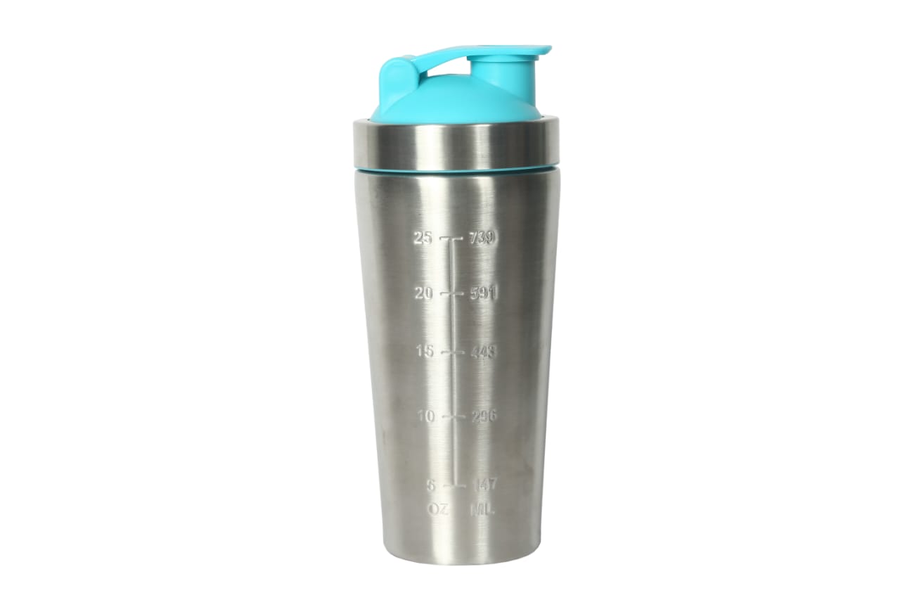 Metal Shaker Blue/ Black The perfect alternative to plastic shakers — lump-free shakes every time
