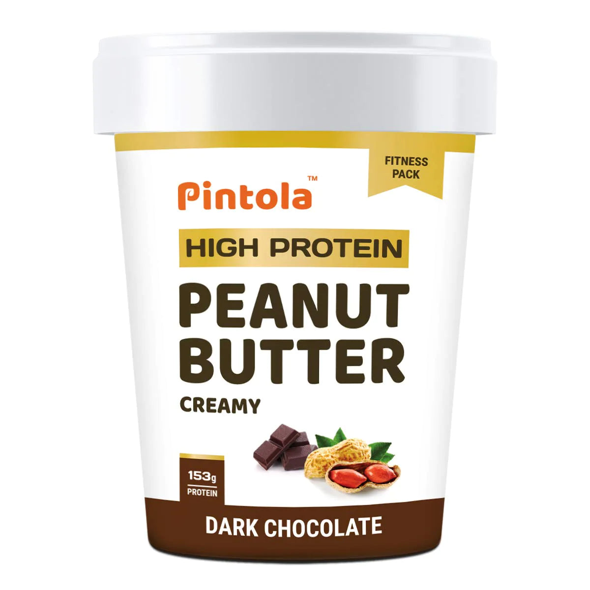Pintola HIGH Protein Peanut Butter (DARK Chocolate) (Crunchy, 1kg) | 30% Protein | High Fibre | NO Salt